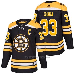 Camiseta Hockey Hombre Autentico Boston Bruins Zdeno Chara Home 2018 Negro
