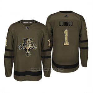 Camiseta Florida Panthers 1 Roberto Luongo Camo Salute To Service