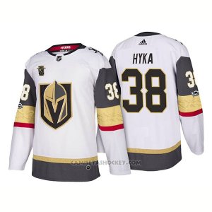 Camiseta Hockey Hombre Autentico Vegas Golden Knights 38 Tomas Hyka Away 2018 Blanco