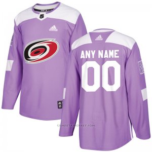 Camiseta Hockey Hombre Carolina Hurricanes Personalizada Violeta