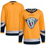 Camiseta Hockey Nashville Predators Reverse Retro Autentico Blank Amarillo