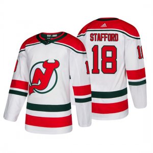 Camiseta New Jersey Devils Drew Stafford Alternato Adidas Autentico Blanco