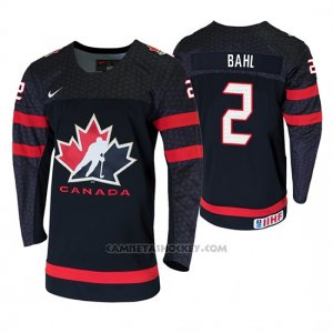 Camiseta Hockey Canada Kevin Bahl 2020 IIHF World Junior Championship Negro