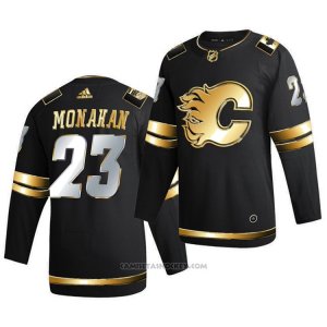 Camiseta Hockey Calgary Flames Sean Monahan Golden Edition Limited Autentico 2020-21 Negro