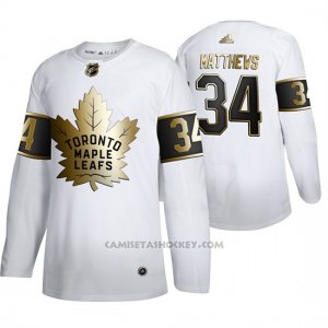 Camiseta Hockey Toronto Maple Leafs Auston Matthews Golden Edition Limited Blanco