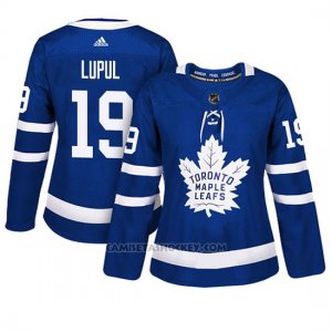 Camiseta Mujer Maple Leafs 19 Joffrey Lupul Blue Adizero Jugador Home