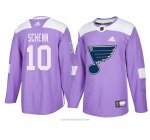 Camiseta Hockey Hombre St. Louis Blues 10 Brayden Schenn Violeta