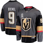 Camiseta Hockey Vegas Golden Knights Jack Eichel 2023 Stanley Cup Champions Alterno Breakaway Negro