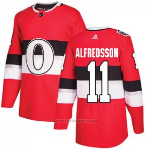 Camiseta Hockey Ottawa Senators 11 Daniel Alfredsson Autentico 2017 100 Classic Rojo