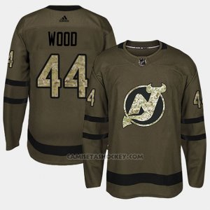 Camiseta New Jersey Devils Miles Wood Camo Salute To Servicejpg