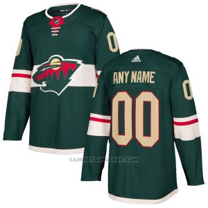 Camiseta Hockey Hombre Minnesota Wild Primera Personalizada Verde