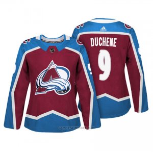 Camiseta Hockey Mujer Colorado Avalanche 9 Matt Duchene Maroon Autentico Jugador