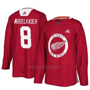 Camiseta Detroit Red Wings Justin Abdelkader New Season Practice Rojo