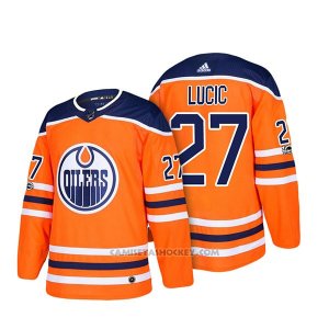 Camiseta Hockey Hombre Edmonton Oilers 27 Milan Lucic 2018 Naranja