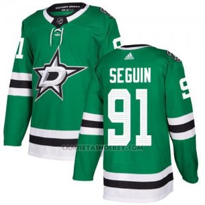 Camiseta Hockey Hombre Dallas Stars 91 Tyler Seguin Verde Home Autentico Stitched