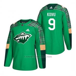 Camiseta Minnesota Wild Mikko Koivu 2018 St. Patrick's Day Verde