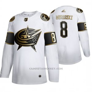 Camiseta Hockey Columbus Blue Jackets Zach Werenski Golden Edition Autentico Blanco