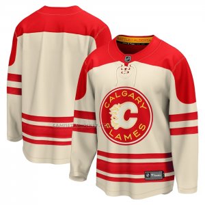 Camiseta Hockey Calgary Flames 2023 NHL Heritage Classic Premier Breakaway Crema Rojo