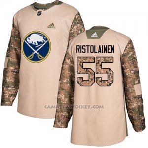 Camiseta Hockey Hombre Buffalo Sabres 55 Rasmus Ristolainen Camo Autentico 2017 Veterans Day Stitched