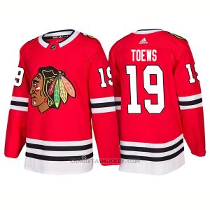 Camiseta Hockey Hombre Male Blackhawks 19 Jonathan Toews Home 2018 Rojo