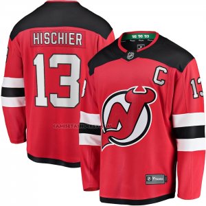 Camiseta Hockey New Jersey Devils Nico Hischier Primera Premier Breakaway Rojo