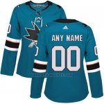 Camiseta Hockey Mujer San Jose Sharks Primera Personalizada Azul