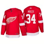 Camiseta Hockey Hombre Detroit Red Wings 34 Petr Mrazek New Outfitted 2018 Rojo