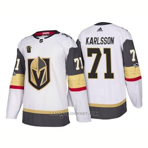 Camiseta Hockey Hombre Autentico Vegas Golden Knights 71 William Karlsson Away 2018 Blanco