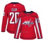 Camiseta Mujer Washington Capitals 20 Lars Eller Adizero Jugador Home Rojo