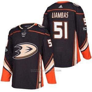 Camiseta Hockey Hombre Autentico Anaheim Ducks Mike Liambas Home 51 2018 Negro