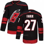 Camiseta Hockey Carolina Hurricanes 27 Justin Faulk Autentico Alterno Negro