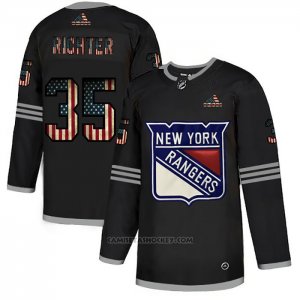 Camiseta Hockey New York Rangers Mike Richter 2020 USA Flag Negro