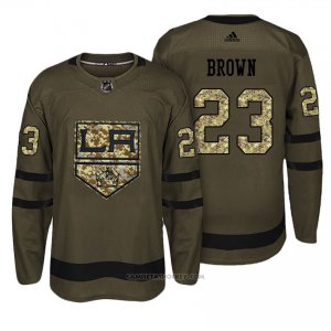 Camiseta Hockey Hombre Los Angeles Kings 23 Dustin Marron Verde Camo