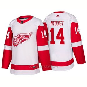 Camiseta Hockey Hombre Detroit Red Wings 14 Gustav Nyquist New Outfitted 2018 Blanco