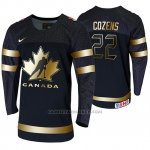 Camiseta Hockey Canada Dylan Cozens 2020 IIHF World Junior Championship Golden Edition Limited Negro
