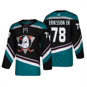 Camiseta Anaheim Ducks Olle Eriksson Ek Alternato 25th Aniversario Adidas Autentico Negro Third