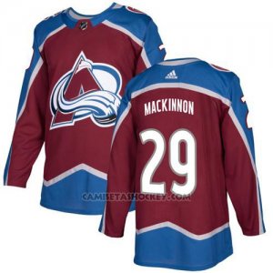 Camiseta Hockey Nino Colorado Avalanche 29 Nathan Mackinnon Burgundy Home Autentico Stitched