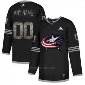 Camiseta Hockey Columbus Blue Jackets Personalizada Black Shadow