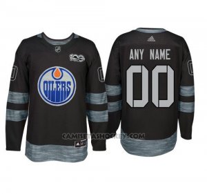 Camiseta Hockey Hombre Edmonton Oilers Personalizada Negro