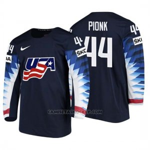 Camiseta USA Team Neal Pionk 2018 Iihf Men World Championship Jugador Negro