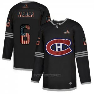 Camiseta Hockey Montreal Canadiens Shea Weber 2020 USA Flag Negro