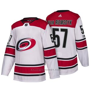 Camiseta Hockey Hombre Carolina Hurricanes 57 Trevor Van Riemsdyk New Season Team Road 2018 Blanco