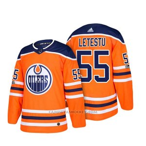 Camiseta Hockey Hombre Edmonton Oilers 55 Mark Letestu 2018 Naranja