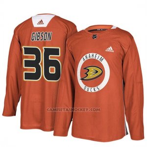 Camiseta Anaheim Ducks John Gibson New Season Practice Naranja