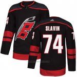 Camiseta Hockey Carolina Hurricanes 74 Jaccob Slavin Autentico Alterno Negro