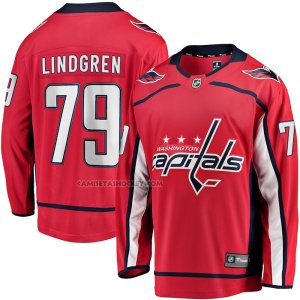 Camiseta Hockey Washington Capitals Charlie Lindgren Primera Breakaway Rojo