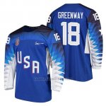 Camiseta USA Team Hockey 2018 Olympic Jordan Greenway Blue 2018 Olympic