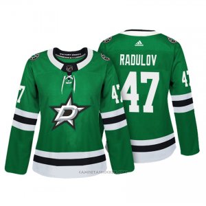 Camiseta Hockey Mujer Dallas Stars 47 Alexander Radulov Verde Autentico Jugador