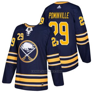 Camiseta Hockey Hombre Autentico Buffalo Sabres 29 Jason Pominville Home 2018 Azul