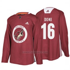 Camiseta Arizona Coyotes Max Domi Maroon Practice